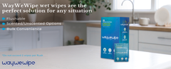 Waywewipe On-The-Go Flushable Wet Wipes, 32 Count XL Individually Wrapped Adult Wipes, Hypoallergenic 100% Plant Based Septic Safe, Travel Size Cleansing Cloth for Men & Women, Fragrance Free (32 Ct)