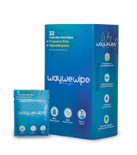 Waywewipe On-The-Go Flushable Wet Wipes, 32 Count XL Individually Wrapped Adult Wipes, Hypoallergenic 100% Plant Based Septic Safe, Travel Size Cleansing Cloth for Men & Women, Fragrance Free (32 Ct)